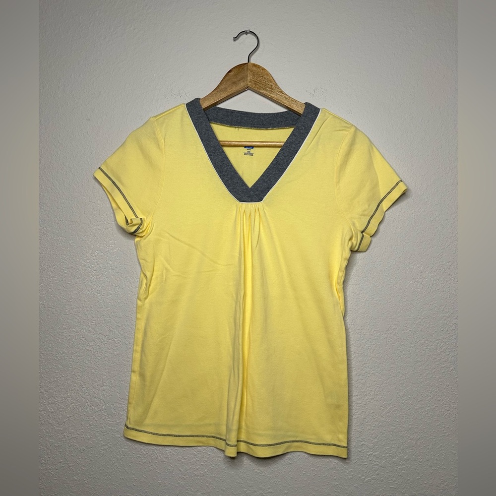 SJB Active Yellow V-Neck Tee Shirt Size Small Petite
